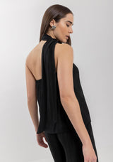 One-Shoulder Top with Sash in Viscose LEZ A LEZ