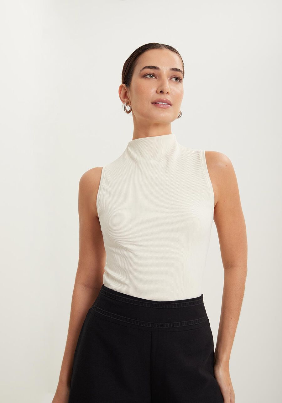 Sleeveless Knit Top with Collar Lez a Lez