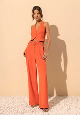 High-Waisted Tailored Trousers with Belt Lez a Lez