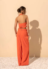 High-Waisted Tailored Trousers with Belt Lez a Lez