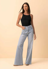 Wide Leg Comfort Jeans High Rise Fluid Denim Lez a Lez
