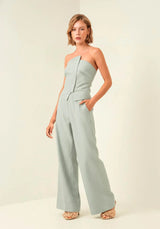 Asymmetrical Strapless Striped Waistcoat Lez a Lez