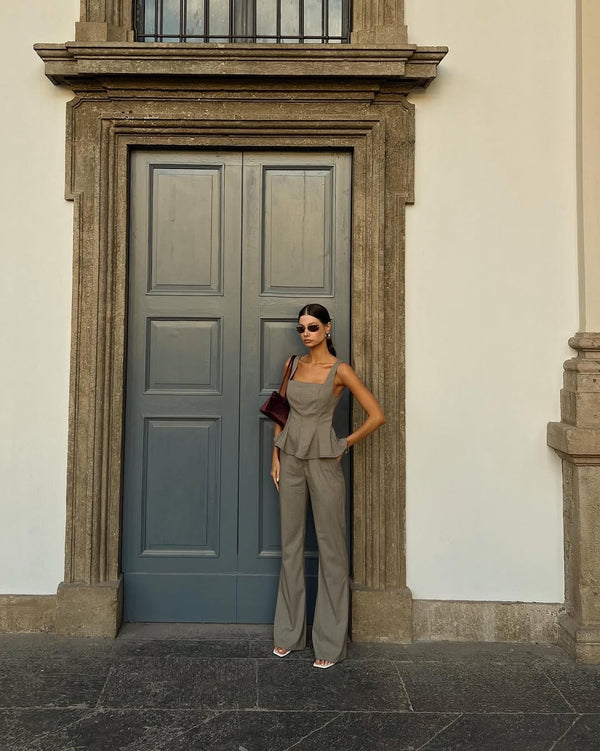 Tailored A-Line Peplum Top Colcci