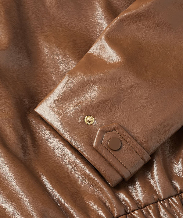 Peaden Bomber Jacket in Patent Look - Cognac JOSH V