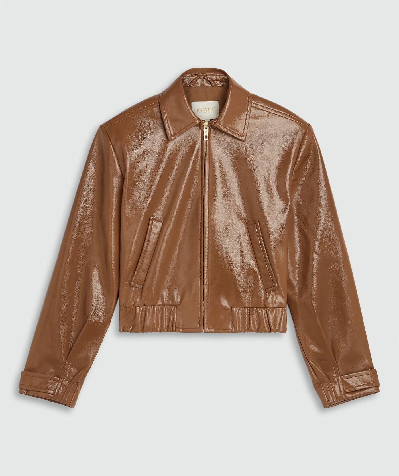 Blusão Bomber Peaden em Efeito Pele Envernizada - Cognac JOSH V
