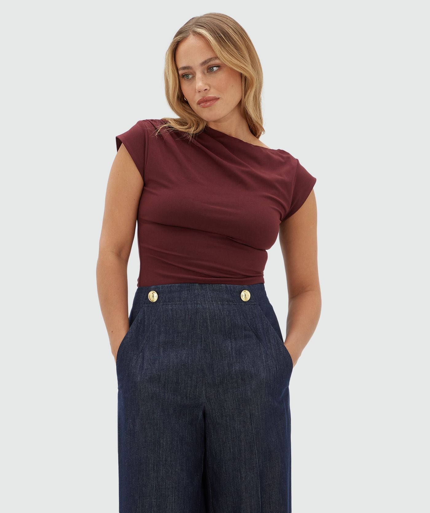 Percy Slim Fit Top - Burgundy JOSH V
