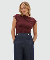 Percy Slim Fit Top - Burgundy JOSH V