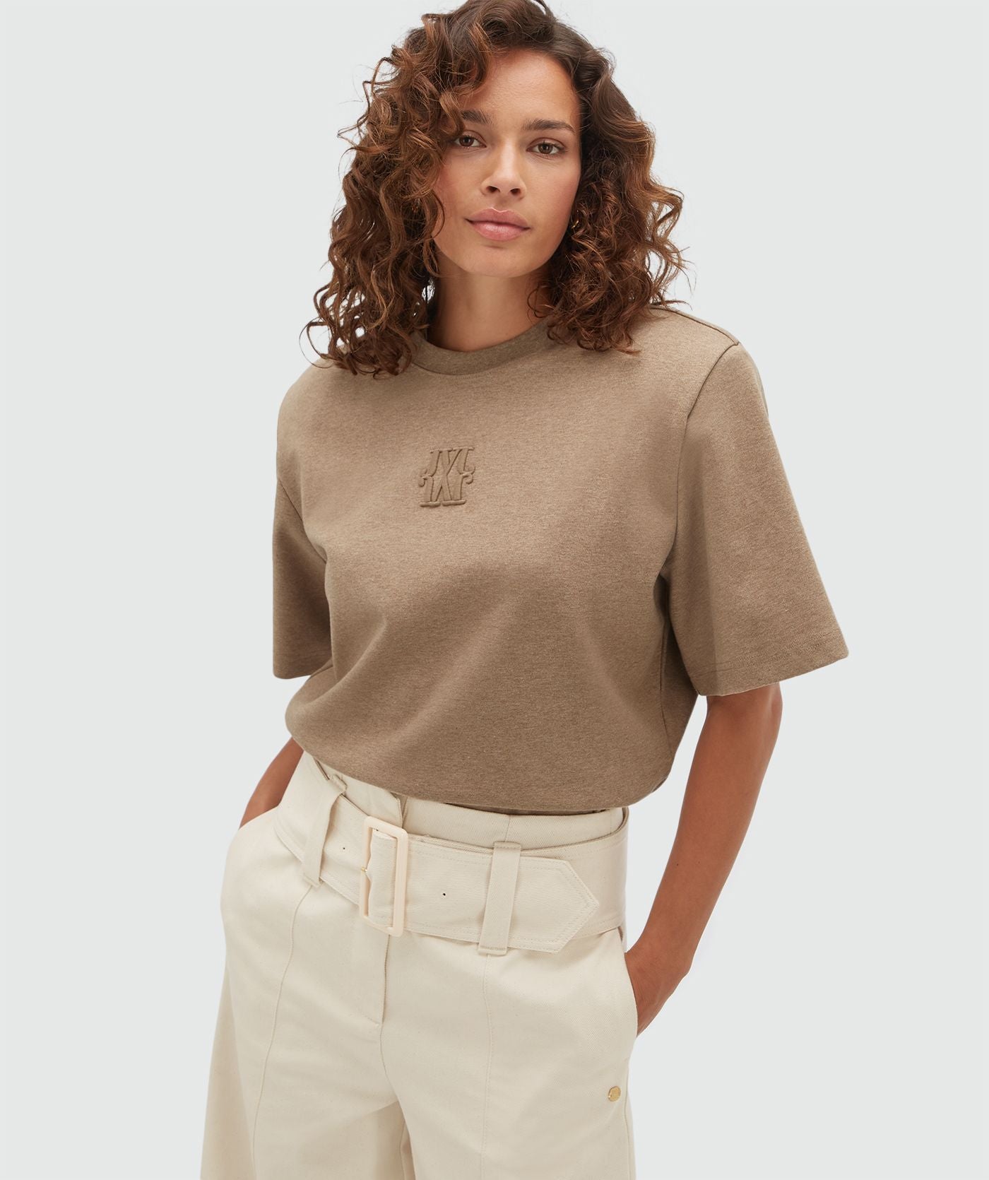 POPPY oversized bodysuit - khaki melange JOSH V