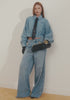 Camisa Cropped Jeans Manga Comprida Lança Perfume
