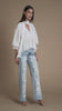 Blusa transparente com folhos Sahoco