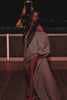 Off-The-Shoulder High-Low Fluid Grey Dress Colcci