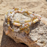 3-in-1 Beaded Bracelet with Heart Charm Jetlag