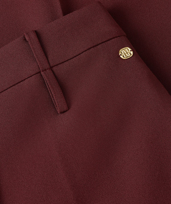 Sky High-Waisted Wide-Leg Trousers - Burgundy JOSH V