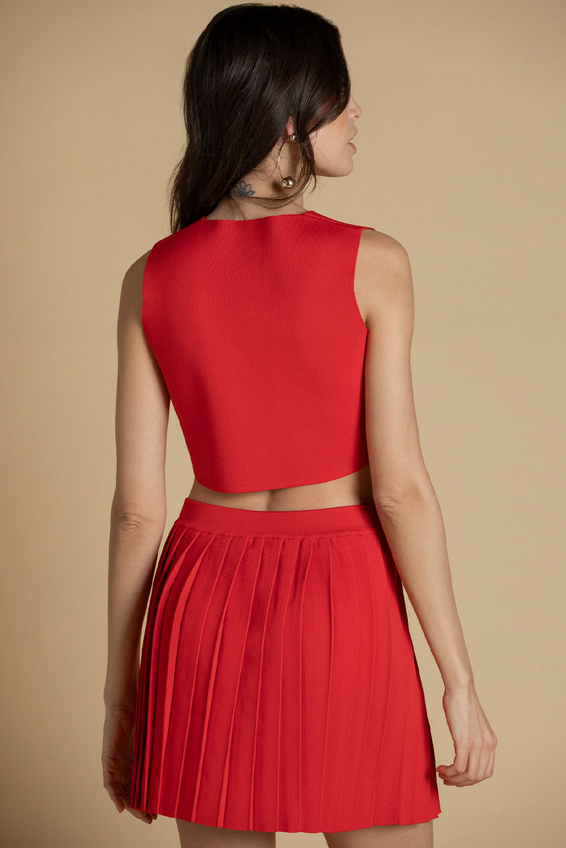 Top cropped com decote em V feito à medida Sahoco