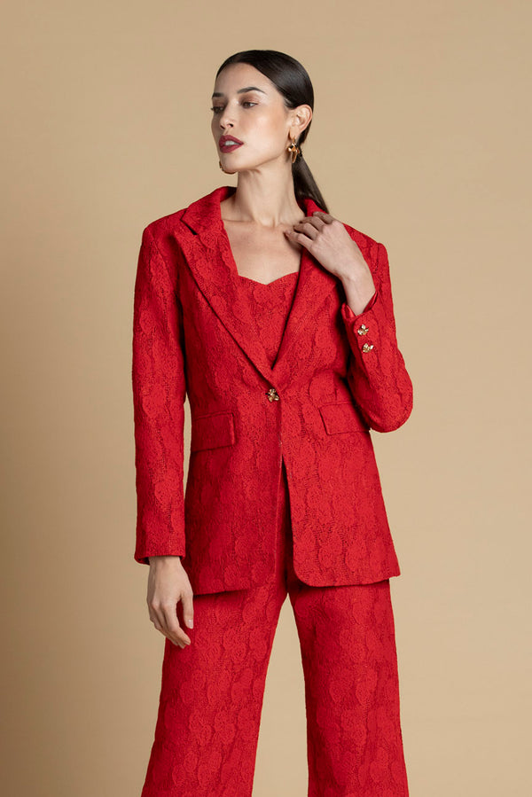 Intricate Lace Tailored Blazer Sahoco