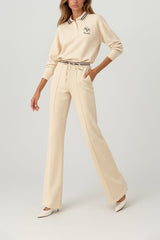 Cream Pants with Sporty Waist Sahoco