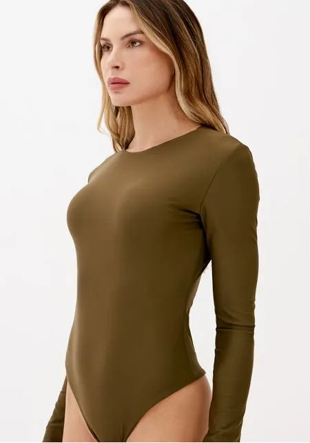 Long-Sleeve Fitted Stretch Bodysuit Lança Perfume