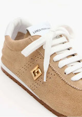 Leather Jogging Sneakers with Ornament Lança Perfume