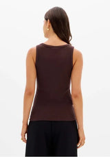 Ribbed Tank Top with Logo Plate Lança Perfume