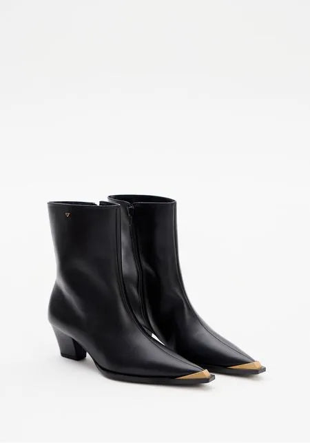Metal Toe Cap Leather Mid-Calf Boots Lança Perfume