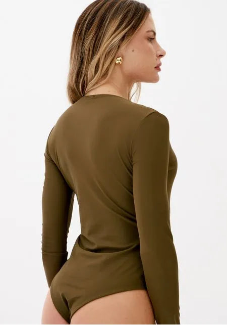 Long-Sleeve Fitted Stretch Bodysuit Lança Perfume