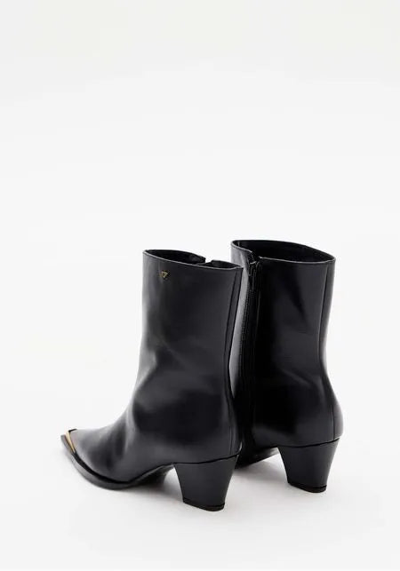 Metal Toe Cap Leather Mid-Calf Boots Lança Perfume