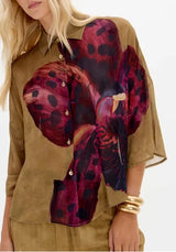 Camisa Chiffon Estampado Lança Perfume