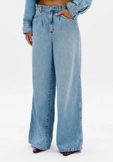 Jeans de Corte Descontraído de Cintura Média Lança Perfume