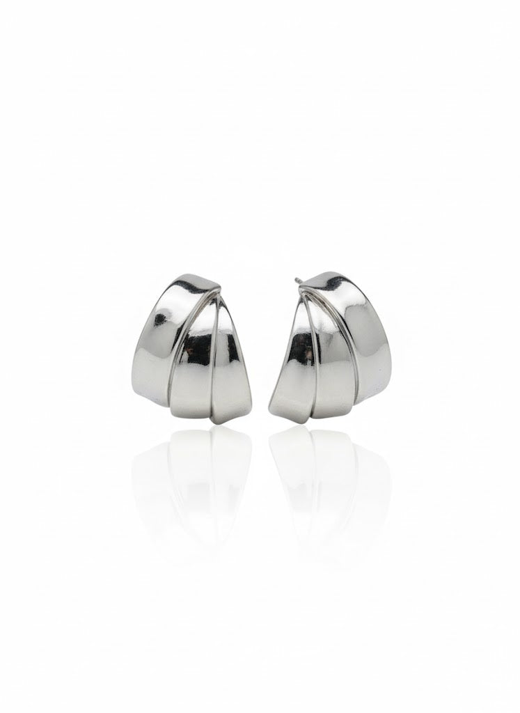 Silver-Tone Sculptural Hoop Earrings Jetlag