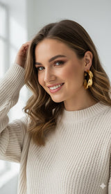 Twisted Medium Hoop Earrings Jetlag