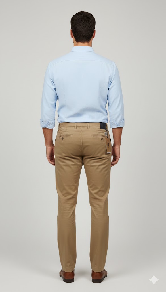 Calças chino de sarja reta para homem da US Polo Assn.