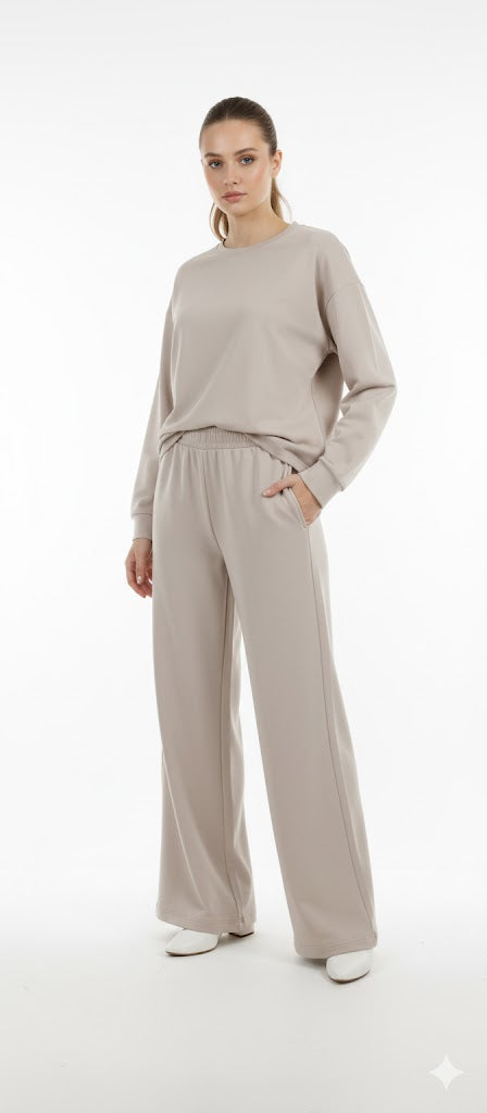 Natural Wide Leg Tipped Joggers U.S. Polo Assn.