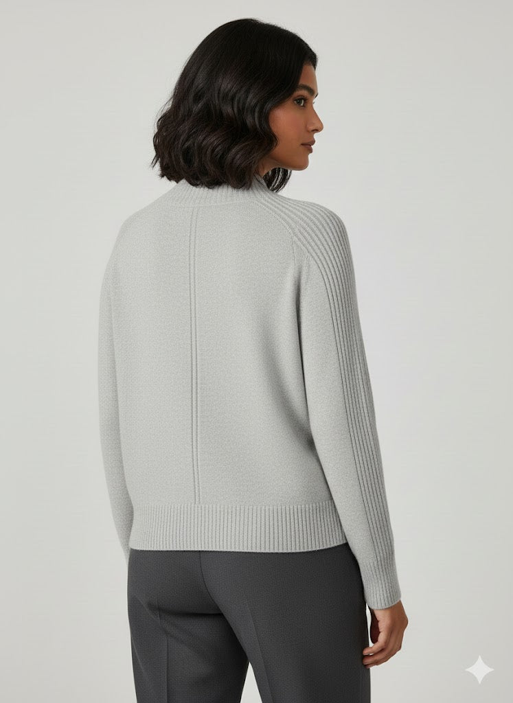 Long Sleeve Knit Top with Mock Neck Sisus