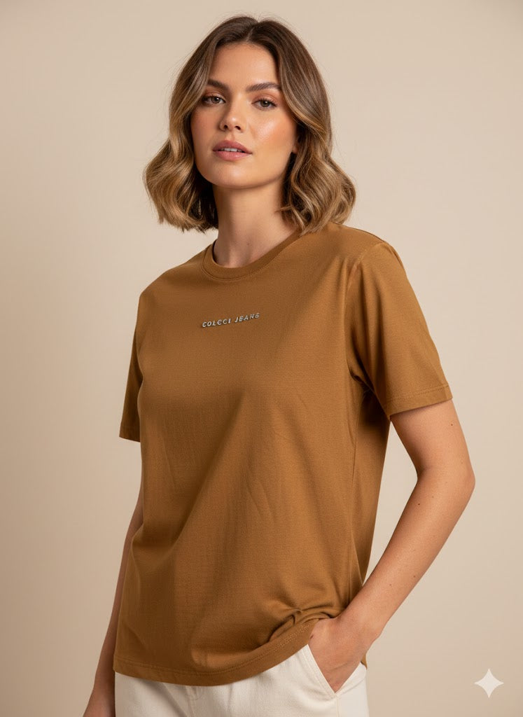 Brown Round Neck T-Shirt Colcci Jeans