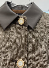 Long-Sleeve Striped Button-Front Jacket Quattro Venti