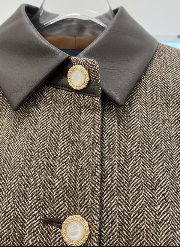 Long-Sleeve Striped Button-Front Jacket Quattro Venti