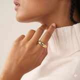 Ring with Colorful Crystals (1002) Jetlag