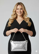 Metallic Silver Shoulder Bag Rufel