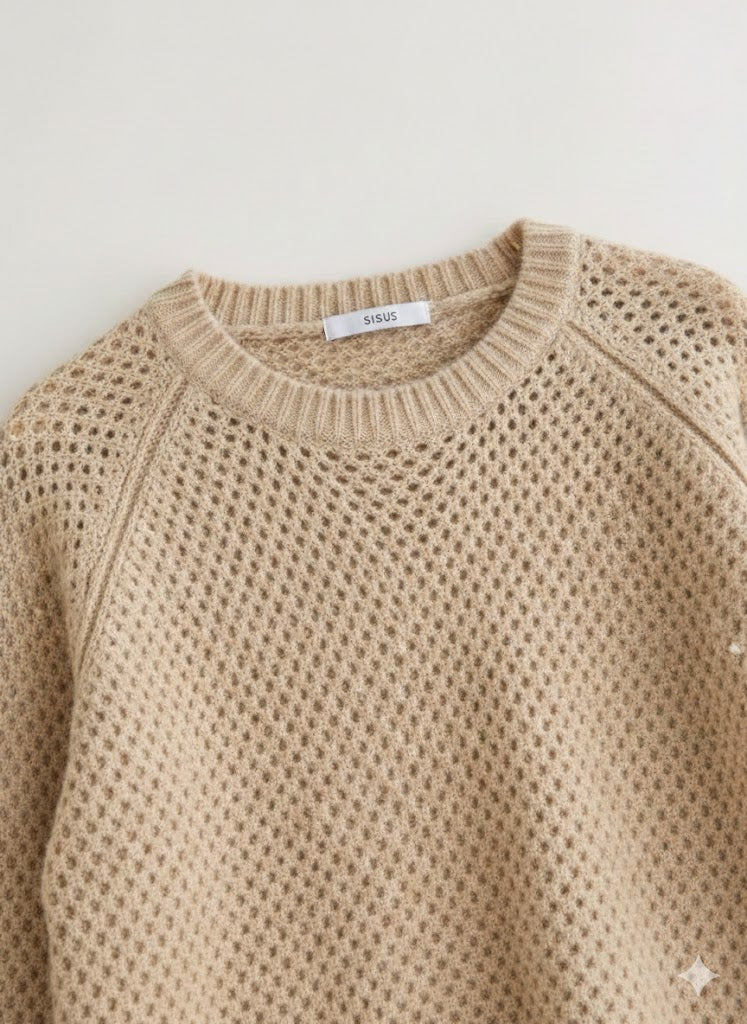 Long Sleeve Knit Top with Front Cut-Outs Sisus