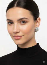 Silver-Tone Sculptural Hoop Earrings Jetlag