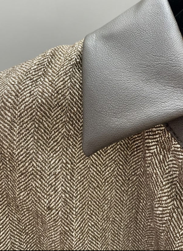 Long-Sleeve Striped Button-Front Jacket Quattro Venti