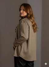 Long-Sleeve Striped Button-Front Jacket Quattro Venti