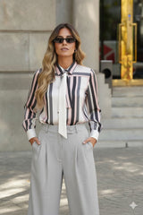 Striped Shirt and Tie Set Sahoco