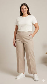 High-Waist Stretch Capri Trousers Sissus