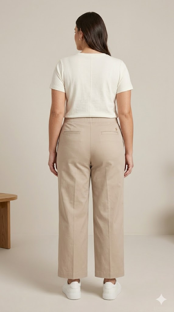 High-Waist Stretch Capri Trousers Sissus
