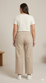 High-Waist Stretch Capri Trousers Sissus