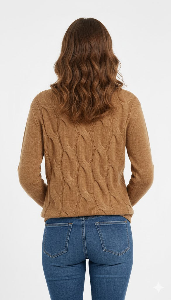 Brown Premium Roll Neck Jumper Women’s U.S. Polo Assm.