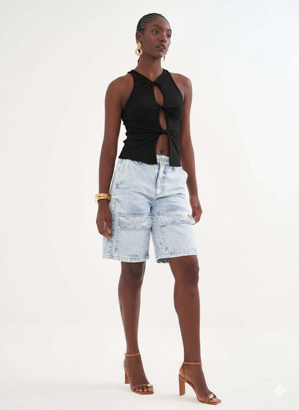 Slim Cut-Out Ribbed Tank Top Colcci