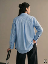 Blue Relaxed Button-Down Shirt Sissus