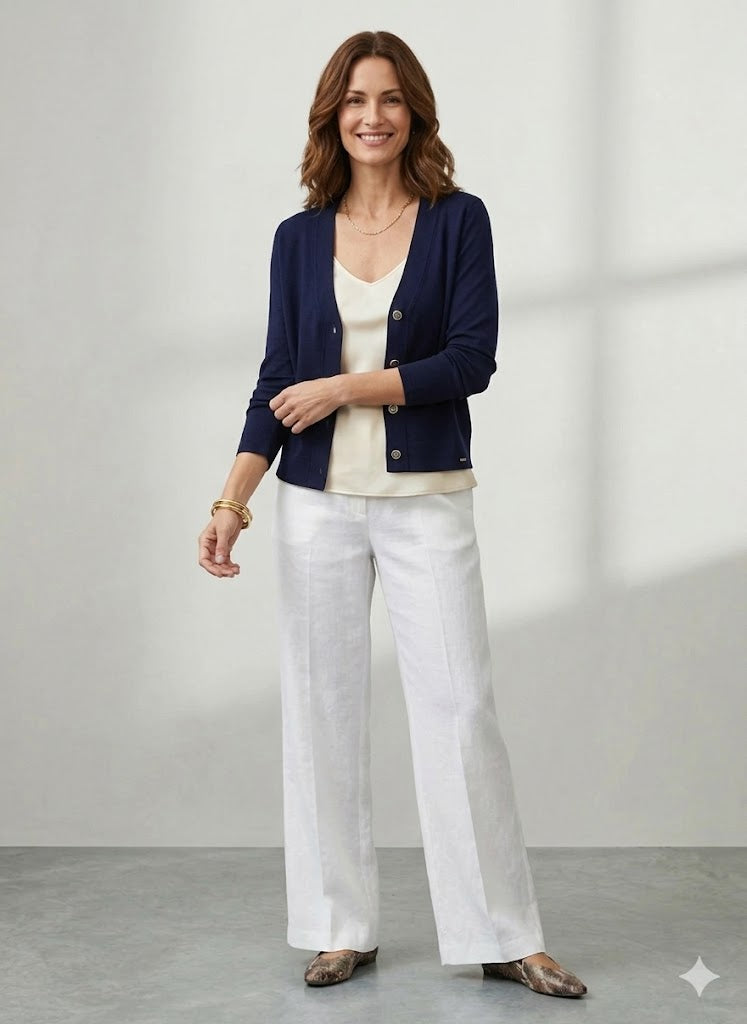V-Neck Button Cardigan Ferrache
